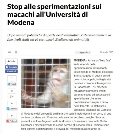Macachi La Repubblica 14 Aprile 2015